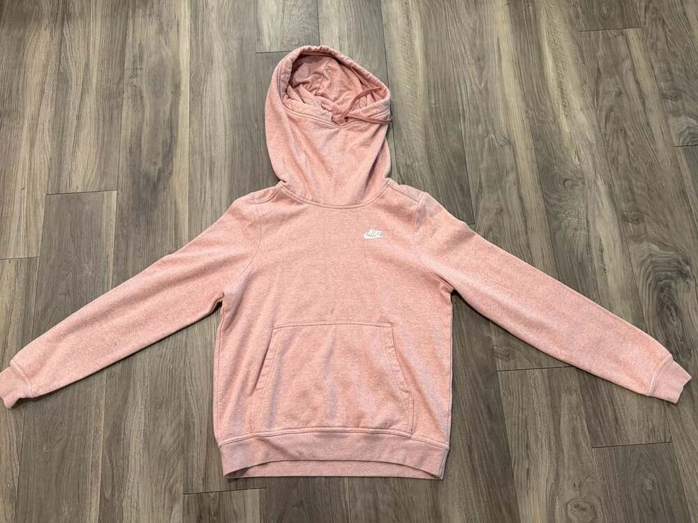 Nike Sportswear Women’s Small Pink Heather Funnel Neck Pullover Hoodie S